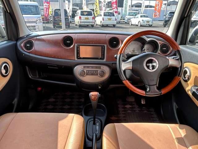 ミラジーノ プレミアムＸ　クラリオンメモリーナビ＆フルセグＴＶ・ＣＤ・ＤＶＤ・Ｂｌｕｅｔｏｏｔｈオーディオ・４ＡＴ車・バックカメラ・プラズマクラスター付オートＡ／Ｃ・モモ製ウッドコンビハンドル・純正エアロ＆ミニライト製（13枚目）