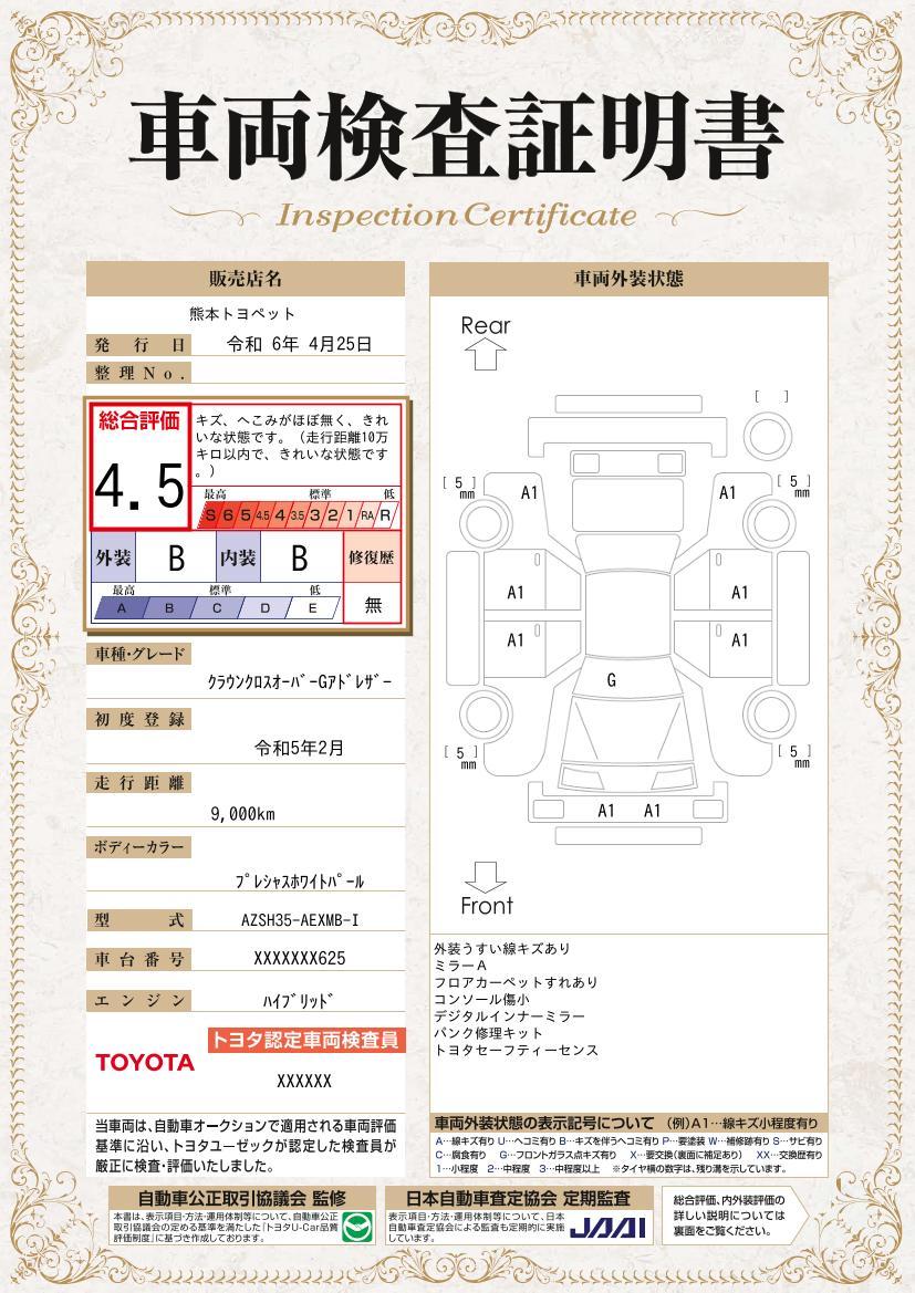 車両状態評価書