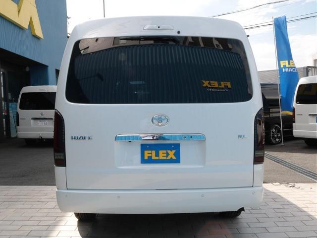 ハイエースワゴン GL ロング 7型ワゴン 純正シート配列カスタム 新品フロントスポイラー 新品オバフェン 新品アルティメットテール 新品デルフ06AW 新品シートカバー 新品フットパネル フルセグナビ HDMI 後席モニター(20枚目)