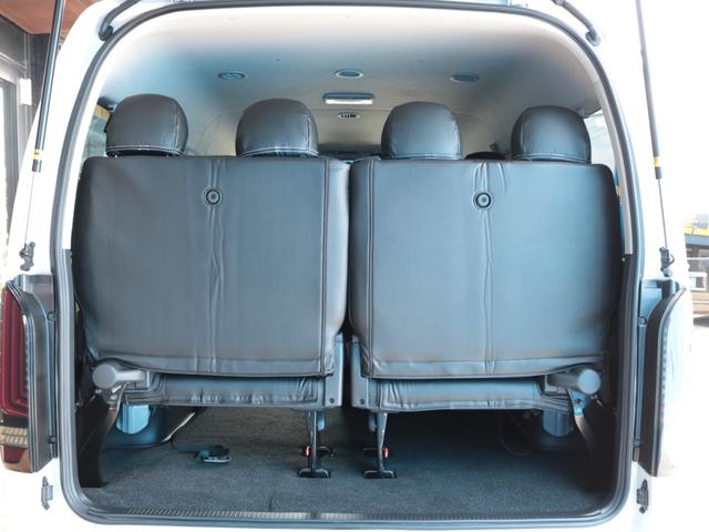 ハイエースワゴン GL ロング 7型ワゴン 純正シート配列カスタム 新品フロントスポイラー 新品オバフェン 新品アルティメットテール 新品デルフ06AW 新品シートカバー 新品フットパネル フルセグナビ HDMI 後席モニター(45枚目)