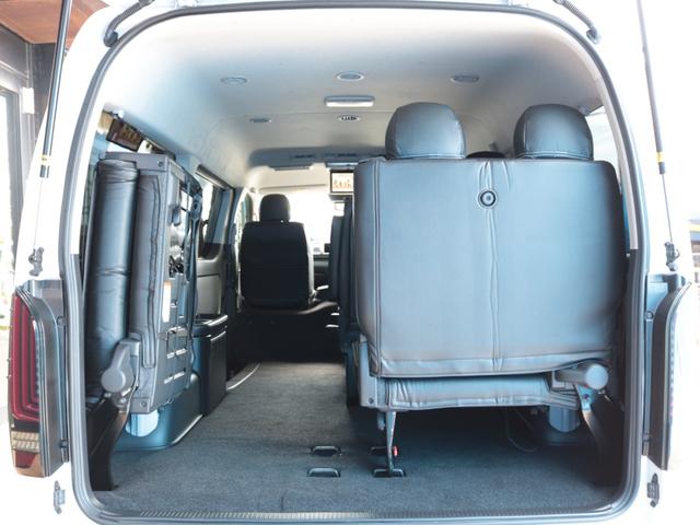 ハイエースワゴン GL ロング 7型ワゴン 純正シート配列カスタム 新品フロントスポイラー 新品オバフェン 新品アルティメットテール 新品デルフ06AW 新品シートカバー 新品フットパネル フルセグナビ HDMI 後席モニター(46枚目)