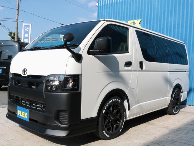 ハイエースバン ロングDX ブラックED リヤクーラー・ヒーター付 ヘッドライトインナーブラック フロントスポイラー バルベロHEX17AW オバフェン アルティメットIIテール シートカバー ベッドキット フルセグナビ PVM(21枚目)