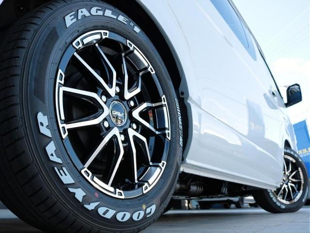 ハイエースワゴン GL ロング シートアレンジvariousヴァリアス 8ナンバーキャンピング 二の字レイアウト フローリング テーブル 前後アルパイン大画面モニター スポイラー デルフ06AW オバフェン LEDテール ローダウン(18枚目)