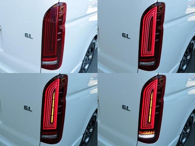 ハイエースワゴン GL ロング シートアレンジvariousヴァリアス 8ナンバーキャンピング 二の字レイアウト フローリング テーブル 前後アルパイン大画面モニター スポイラー デルフ06AW オバフェン LEDテール ローダウン(19枚目)