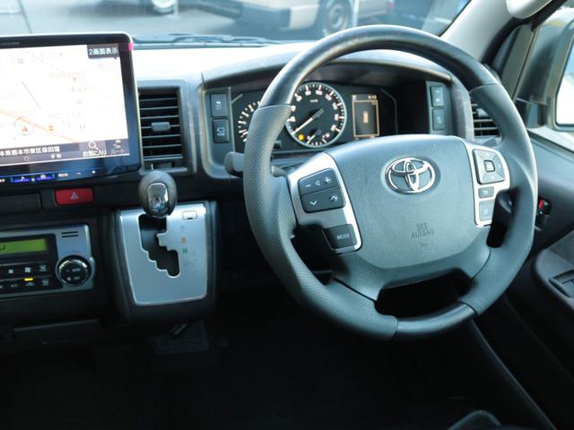 ハイエースワゴン GL ロング シートアレンジvariousヴァリアス 8ナンバーキャンピング 二の字レイアウト フローリング テーブル 前後アルパイン大画面モニター スポイラー デルフ06AW オバフェン LEDテール ローダウン(29枚目)