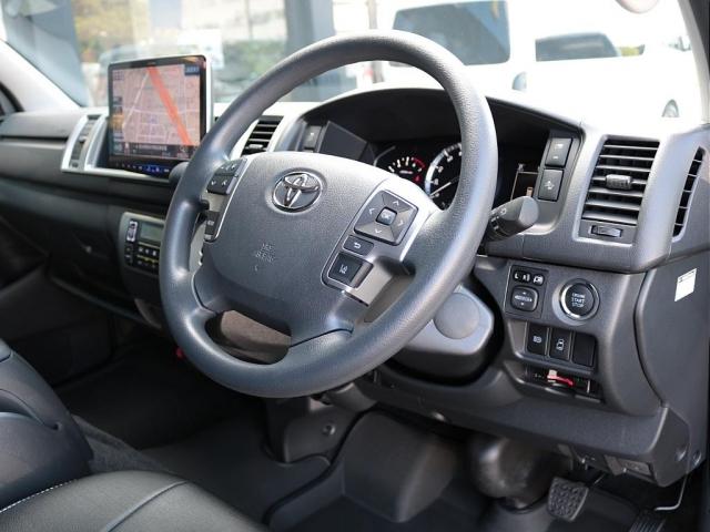 ハイエースワゴン GL ロング シートアレンジニューアス 1400mmセカンドシート フルフラットベッド 床張り テーブル アルパイン大画面ナビ 大画面後席モニター HDMI リアカーテン リアスモーク 前後ドラレコ 天井スピーカー(7枚目)