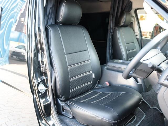 ハイエースワゴン GL ロング シートアレンジニューアス 1400mmセカンドシート フルフラットベッド 床張り テーブル アルパイン大画面ナビ 大画面後席モニター HDMI リアカーテン リアスモーク 前後ドラレコ 天井スピーカー(13枚目)