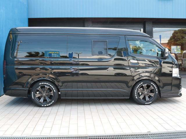 ハイエースワゴン GL ロング シートアレンジニューアス 1400mmセカンドシート フルフラットベッド 床張り テーブル アルパイン大画面ナビ 大画面後席モニター HDMI リアカーテン リアスモーク 前後ドラレコ 天井スピーカー(22枚目)