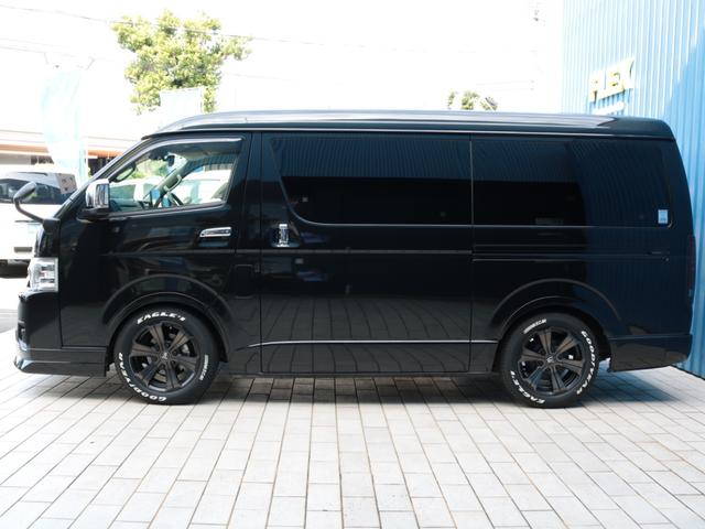 ハイエースワゴン GL ロング シートアレンジニューアス 1400mmセカンドシート フルフラットベッド 床張り テーブル アルパイン大画面ナビ 大画面後席モニター HDMI リアカーテン リアスモーク 前後ドラレコ 天井スピーカー(24枚目)
