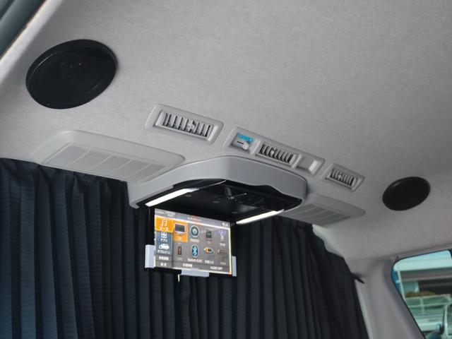 ハイエースワゴン GL ロング シートアレンジニューアス 1400mmセカンドシート フルフラットベッド 床張り テーブル アルパイン大画面ナビ 大画面後席モニター HDMI リアカーテン リアスモーク 前後ドラレコ 天井スピーカー(42枚目)