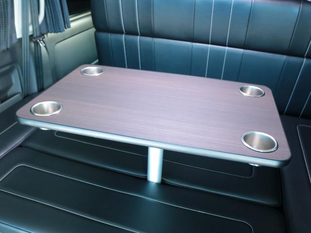 ハイエースワゴン GL ロング シートアレンジニューアス 1400mmセカンドシート フルフラットベッド 床張り テーブル アルパイン大画面ナビ 大画面後席モニター HDMI リアカーテン リアスモーク 前後ドラレコ 天井スピーカー(49枚目)