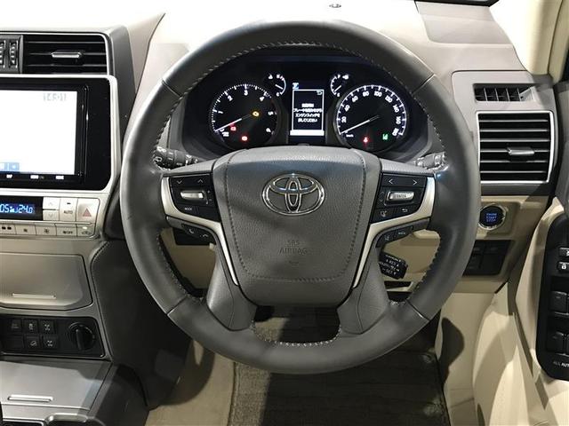 ランドクルーザープラド TX Lパッケージ 整備記録簿 横滑り防止機能 Bカメ ナビTV 衝突被害軽減 3列シート アルミ 運転席パワーシート フルタイム4WD 本皮シート クルコン メモリーナビ ETC車載器 フルセグ地デジTV キーフリー(7枚目)