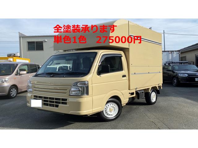 ＮＴ１００クリッパートラック 　４ＷＤ移動販売車キッチンカー新品キッチンボックス左側跳ね上げ販売口アクリル仕切窓収納式カウンター２００Ｌ給排水タンク３層シンク防水フロア作業台８ナンバー取得１００Ｖコンセント外部電源入力換気扇（24枚目）