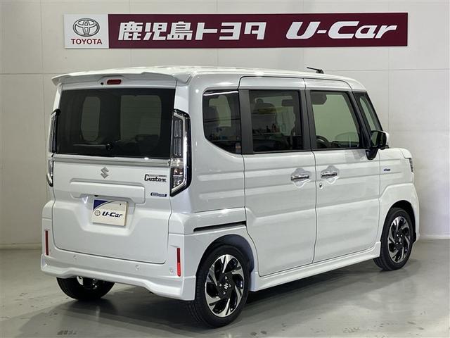 スペーシアカスタム ハイブリッドＸＳ　サイドカーテンエアバック　取説記録　盗難警報装置　運転席エアバッグ　両側電動パワースライドドア　半革シート　ＤＶＤ　地デジ　ＬＥＤヘッドライト　アイドリングＳ　スマートキー　横滑り防止装置　ＡＢＳ（2枚目）