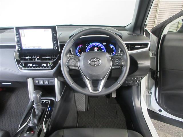 カローラクロス ハイブリッド　Ｚ　衝突軽減Ｂ　記録簿有　スマキ－　半レザー　Ｂモニター　アクティブクルーズコントロール　メモリナビ　イモビ　ＬＥＤ　ＡＣ　運転席Ｐシート　キーレス　パワステ　アルミ　エアバッグ　ＡＢＳ　パワーウィンドウ（3枚目）