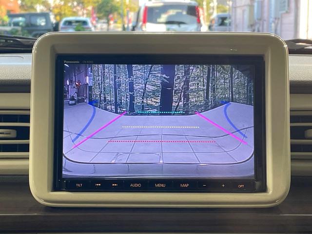 アルトラパン Fリミテッド 禁煙車 純正8型ナビ バックカメラ 衝突軽減装置 シートヒーター スマートキー ETC HIDヘッド 車線逸脱警報 オートライト オートエアコン 14インチAW CD/DVD再生 フルセグ(4枚目)