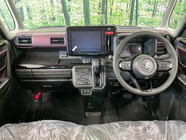 スペーシアカスタム ハイブリッドXS 届出済未使用車 純正9型ナビ 両側電動ドア 全周囲カメラ 衝突軽減装置 ハーフレザーシート コーナーセンサー スマートキー LEDヘッド 純正15インチアルミ オートハイビーム 車線逸脱警報(2枚目)