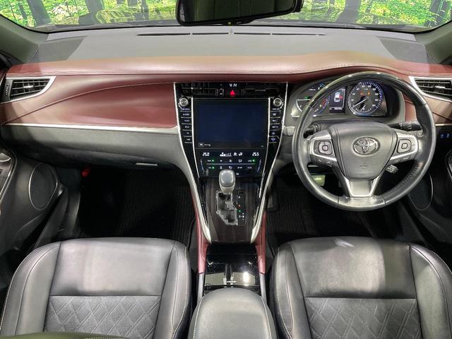 ハリアー プログレス　メーカー９インチナビ　全周囲カメラ　ＪＢＬサウンド　衝突被害軽減システム　電動リアゲート　レザーシート　パワーシート　ドラレコ　コーナーセンサー　スマートキー　ＬＥＤヘッド　ビルトインＥＴＣ　クルコン（2枚目）