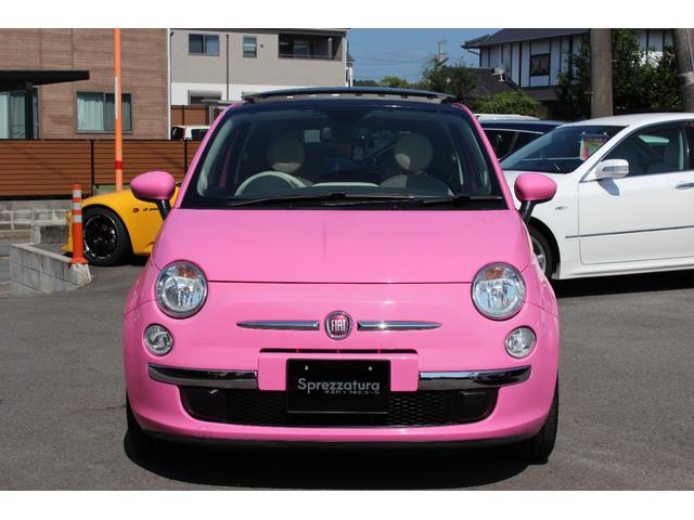 ５００ ピンク！　国内５０台限定車　正規ディーラー車　禁煙　社外ナビ　フルセグＴＶ　ＣＤ・ＤＶＤ再生　Ｂｌｕｅｔｏｏｔｈ接続　バックカメラ　電動サンルーフ　ＥＴＣ　ＫＯＮＩショック＆アイバッハサス　前後エンブレム新品（2枚目）
