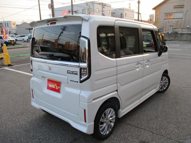 スペーシアカスタム ハイブリッドGS 4WD 届出済未使用車 衝突軽減ブレーキ USB 4エアバッグ LEDオートライト 左パワースライド シートヒーター クルコン レーンアシスト 純正アルミ 横滑り防止(2枚目)