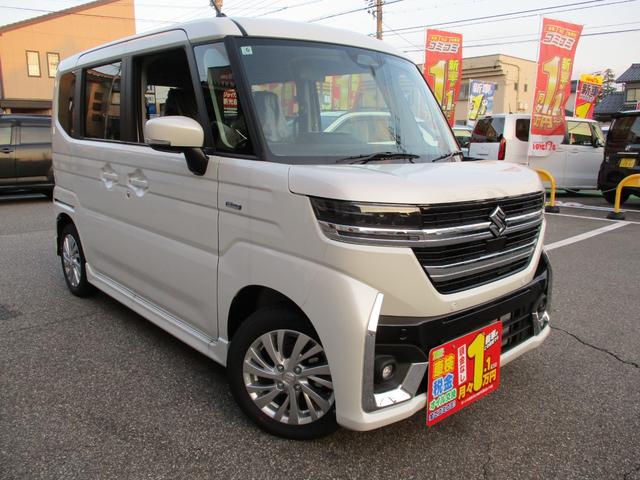 スペーシアカスタム ハイブリッドGS 4WD 届出済未使用車 衝突軽減ブレーキ USB 4エアバッグ LEDオートライト 左パワースライド シートヒーター クルコン レーンアシスト 純正アルミ 横滑り防止(9枚目)