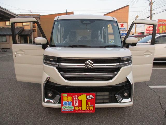 スペーシアカスタム ハイブリッドGS 4WD 届出済未使用車 衝突軽減ブレーキ USB 4エアバッグ LEDオートライト 左パワースライド シートヒーター クルコン レーンアシスト 純正アルミ 横滑り防止(10枚目)