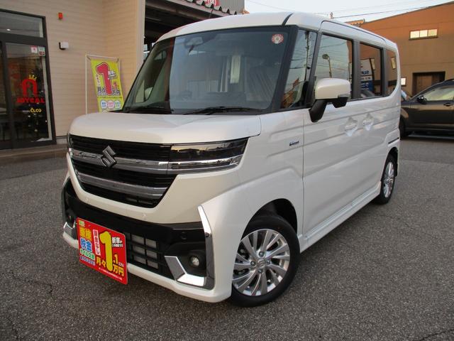 スペーシアカスタム ハイブリッドGS 4WD 届出済未使用車 衝突軽減ブレーキ USB 4エアバッグ LEDオートライト 左パワースライド シートヒーター クルコン レーンアシスト 純正アルミ 横滑り防止(11枚目)