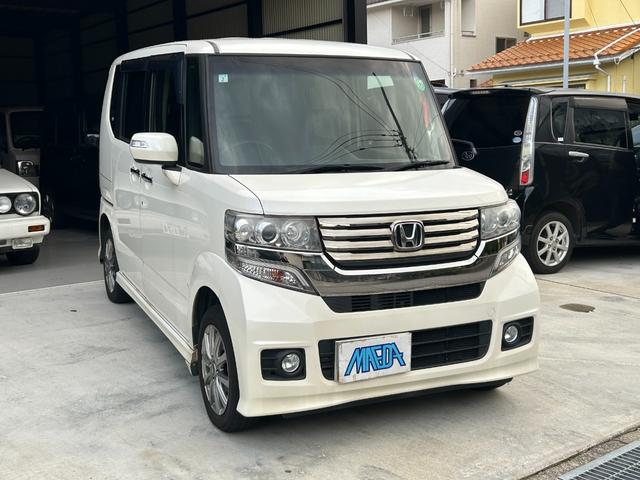 N-BOXカスタム G・Lパッケージ 4WD 両側電動スライドドア ナビ TV オートライト HID スマートキー アイドリングストップ 電動格納ミラー ベンチシート CVT 盗難防止システム ABS ESC CD USB アルミホイール(16枚目)