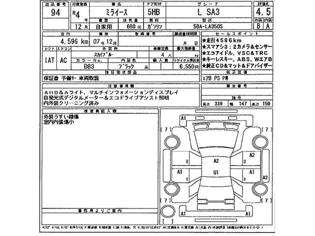 ミライース L SAIII 衝突被害軽減システム 盗難防止システム CVT オートライト アイドリングストップ キーレスエントリー コーナーセンサー(2枚目)