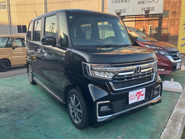 N-BOXカスタム L メモリーナビ フルセグTV バックカメラ Bluetoothオーディオ ETC 左側パワースライドドア スマートキー プッシュスタート 純正14インチアルミ LEDヘッドライト 衝突被害軽減システム(3枚目)