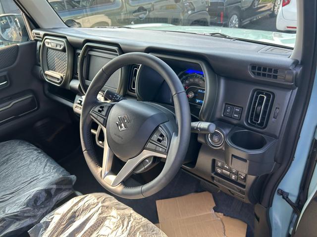 ハスラー タフワイルド 届出済未使用 スズキセーフティサポート オートエアコン クルーズコントロール シートヒーター 革巻ステアリング スマートキー LEDヘッドランプ LEDライトフォグ オートライト クリアランスソナー(55枚目)