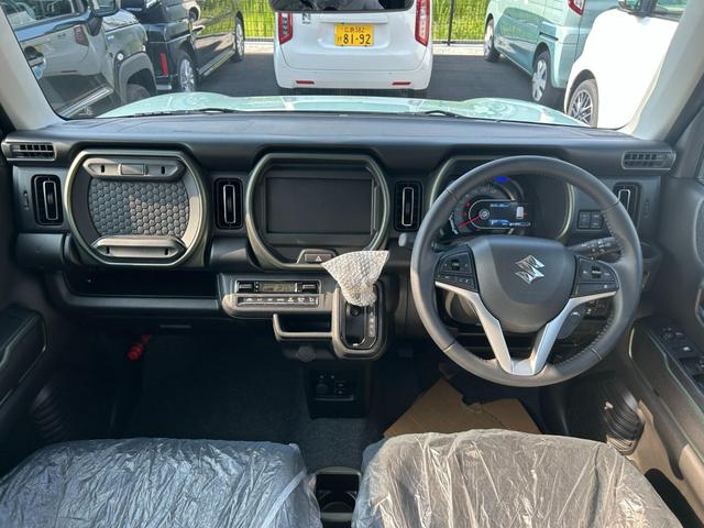 ハスラー タフワイルド 届出済未使用 スズキセーフティサポート オートエアコン クルーズコントロール シートヒーター 革巻ステアリング スマートキー LEDヘッドランプ LEDライトフォグ オートライト クリアランスソナー(58枚目)