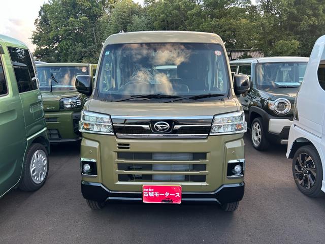 アトレー RS 4WD 届出済未使用車 衝突被害軽減ブレーキ クリアランスソナー 盗難防止システム 両側電動スライドドア オートライト オートエアコン LEDヘッドライト フォグランプ クルーズコントロール(2枚目)