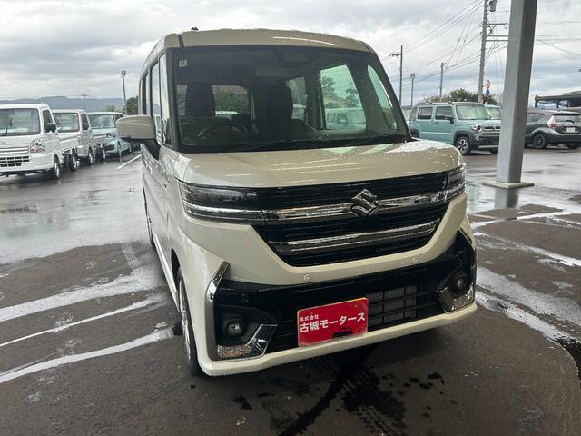 スペーシアカスタム ハイブリッドGS 届出済未使用車 シートヒーター 衝突被害軽減ブレーキ クルーズコントロール アイドリングストップ 横滑り防止装置 片側電動スライドドア プッシュスタート レーンアシスト オートエアコン(3枚目)