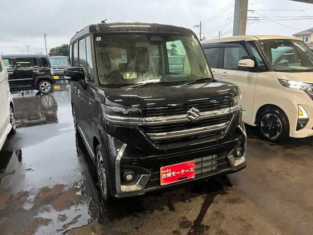 スペーシアカスタム ハイブリッドXS 届出済未使用車 両側電動スライドドア LEDヘッドランプ クルーズコントロール シートヒーター 衝突被害軽減ブレーキ プッシュスタート スマートキー オートエアコン オートライト 電動格納ミラー(3枚目)