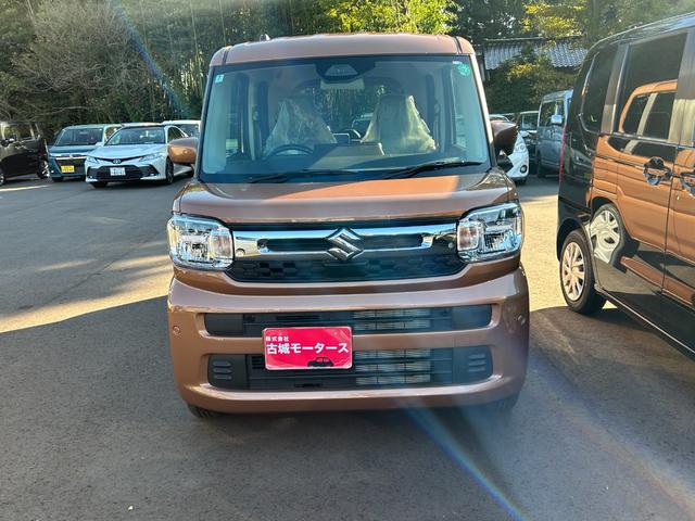 スペーシア ハイブリッドX 届出済未使用車 両側電動スライドドア LEDヘッドランプ シートヒーター 衝突被害軽減ブレーキ アイドリングストップ 横滑り防止装置 プッシュスタート スマートキー オートエアコン オートライト(2枚目)