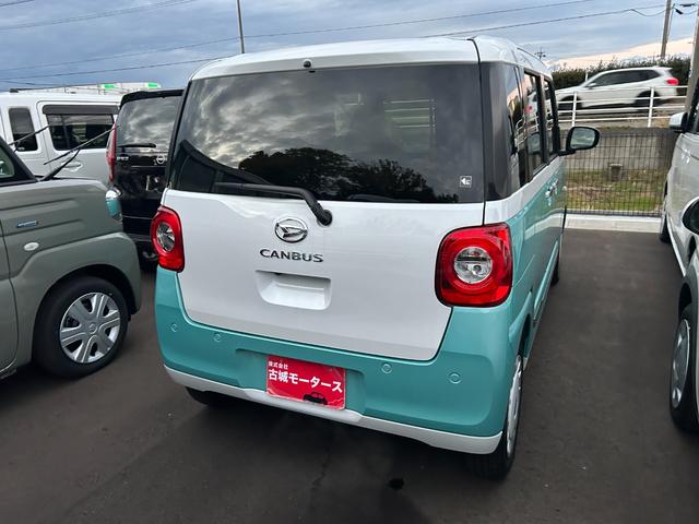 ムーヴキャンバス ストライプスＧ　届出済未使用車　シートヒーター　両側電動スライドドア　盗難防止システム　衝突被害軽減ブレーキ　アイドリングストップ　横滑り防止装置　クリアランスソナー　オートエアコン　オートライト　プッシュスタート（10枚目）