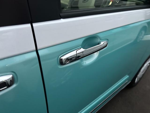 ムーヴキャンバス ストライプスＧ　届出済未使用車　シートヒーター　両側電動スライドドア　盗難防止システム　衝突被害軽減ブレーキ　アイドリングストップ　横滑り防止装置　クリアランスソナー　オートエアコン　オートライト　プッシュスタート（26枚目）