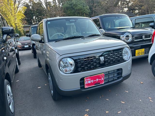 アルトラパン ハイブリッドG 届出済未使用車 シートヒーター 衝突被害軽減ブレーキ アイドリングストップ 横滑り防止装置 クリアランスソナー 盗難防止システム エアコン オートライト プッシュスタート スマートキー 電動格納ミラー(3枚目)