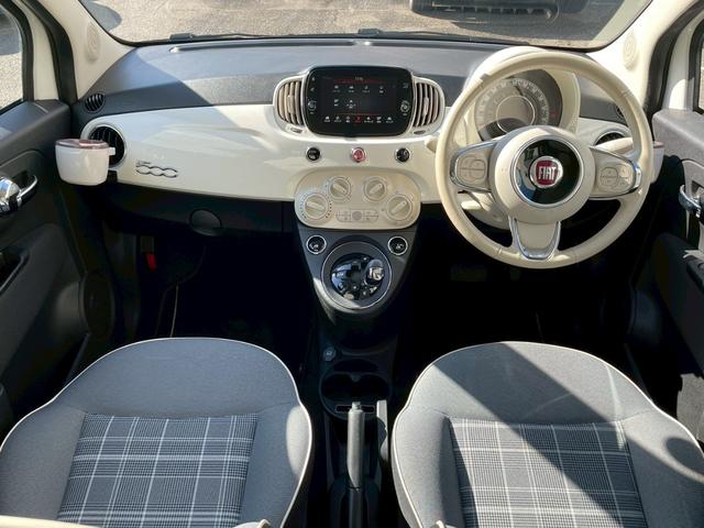 500 ツインエア ポップ 純正ディスプレイオーディオ Bluetooth キーレスキー ETC フォグランプ 前後ドライブレコーダー USBソケット ステアリングスイッチ 革巻ステアリング シートリフター チルトステアリング(2枚目)