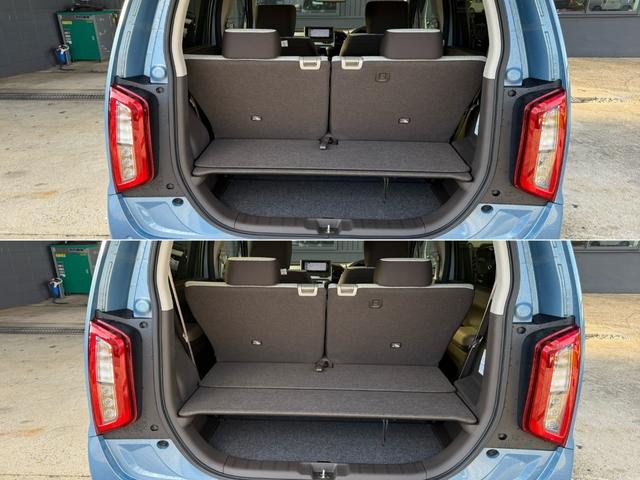 【ラゲッジスペース】後席のスライド幅によって荷室の広さも変化！荷室側からも簡単操作で後席を前後にスライドさせることができるので荷物の積み下ろしもラクラク♪