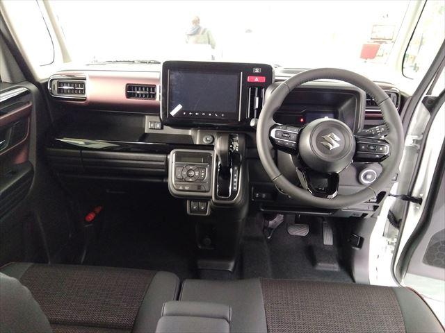 スペーシアカスタム ハイブリッドＸＳターボ☆デュアルセンサーブレーキ☆未使用車☆　４ＷＤ☆ターボ☆全方位モニター付メモリーナビ☆スマホ連携☆パーキングセンサー☆両側パワースライドドア☆シートヒーター☆ステアリングヒーター☆ＬＥＤヘッドライト＆フォグ☆アダプディブクルーズコントロール（4枚目）