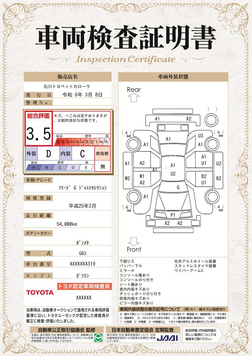 車両状態評価書