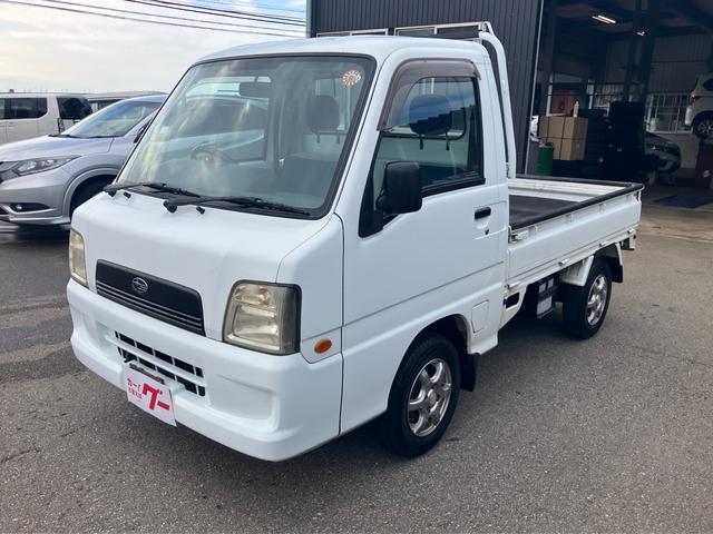 サンバートラック TC 4WD マニュアル エアコン パワステ 切り替え エアバック 三方開 プロテクターガードゴム 鳥居ガード 荷台ゴム 走行47930k台 検9/3月迄(5枚目)