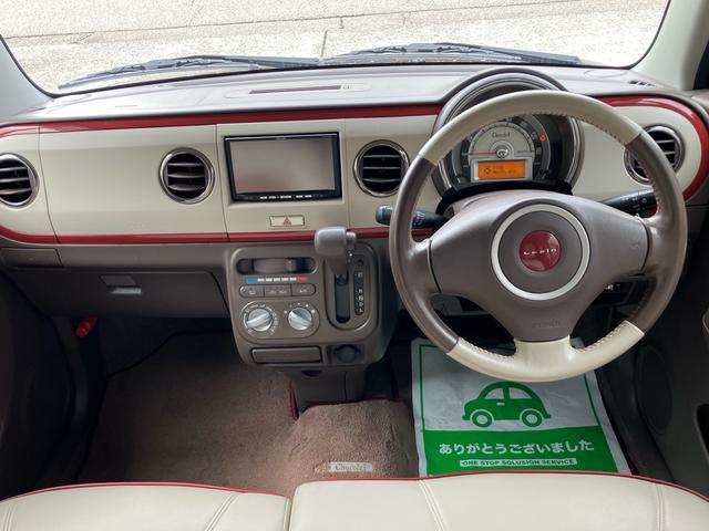 アルトラパンショコラ Ｇ　社外メモリーナビ　ワンセグＴＶ　ＥＴＣ　スマートキー　プッシュスタート　純正１４インチアルミ　純正レザー調シート　ＨＩＤヘッドライト（10枚目）