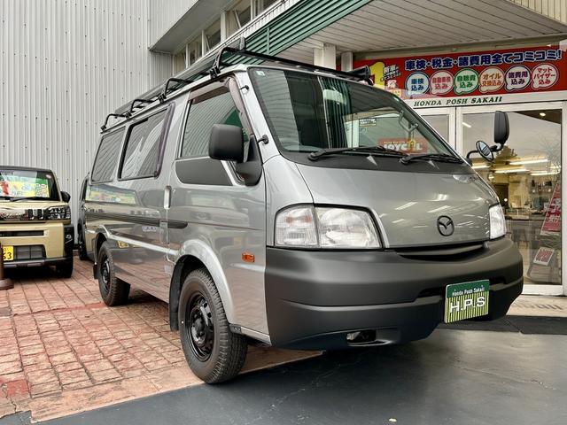 ボンゴバン ＧＬ　鑑定済　当社オリジナルスタイル（クルール）マット黒塗装パーツ　貨物ホビータイヤｘグロス黒塗装純正鉄チン＆ルーフキャリア　４ＷＤ　ロールーフ　５人乗　１ｔ積　タイミングチェーン　フルセグナビ　キーレス（11枚目）