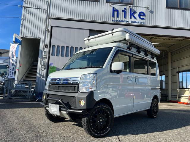 エブリイワゴン ＰＺターボ　禁煙　ワンオーナー車　ルーフテント　サイドオーニング　ＭＬＪアルミ　ＴＯＹＯオプカンＲＴ　ショートバンパー＆ガードガードバー　ナビ　バックカメラ　ＥＴＣ　前後ドライブレコーダ　グー保証３年走行無制限付（2枚目）
