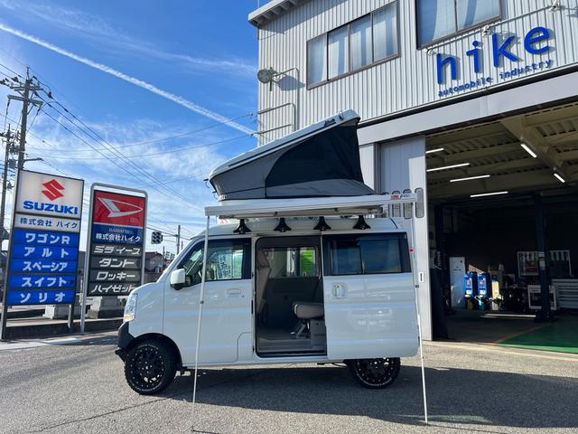 エブリイワゴン ＰＺターボ　禁煙　ワンオーナー車　ルーフテント　サイドオーニング　ＭＬＪアルミ　ＴＯＹＯオプカンＲＴ　ショートバンパー＆ガードガードバー　ナビ　バックカメラ　ＥＴＣ　前後ドライブレコーダ　グー保証３年走行無制限付（5枚目）