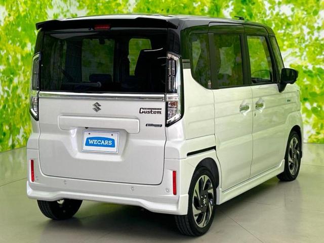 スペーシアカスタム ハイブリッドＸＳ　新品タイヤ／保証書／ディスプレイオーディオ＋ナビ／衝突安全装置／両側電動スライドドア／シートヒーター／全方位モニター用カメラ／車線逸脱防止支援システム／シート　ハーフレザー　衝突被害軽減システム（3枚目）