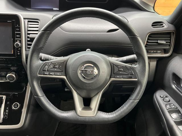セレナ ハイウェイスター 純正9型ナビ 両側電動ドア バックカメラ エマージェンシーブレーキ 禁煙車 オートライト オートエアコン スマートキー ビルトインETC 純正16インチアルミ リアエアコン 純正革巻きハンドル(12枚目)